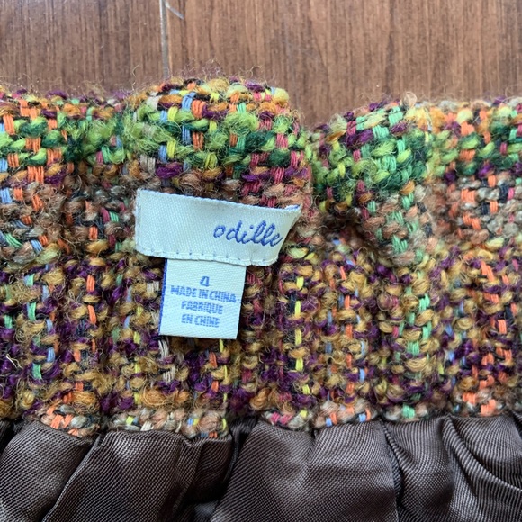 Colourful cotton/wool blend tweed pencil skirt - Picture 3 of 6